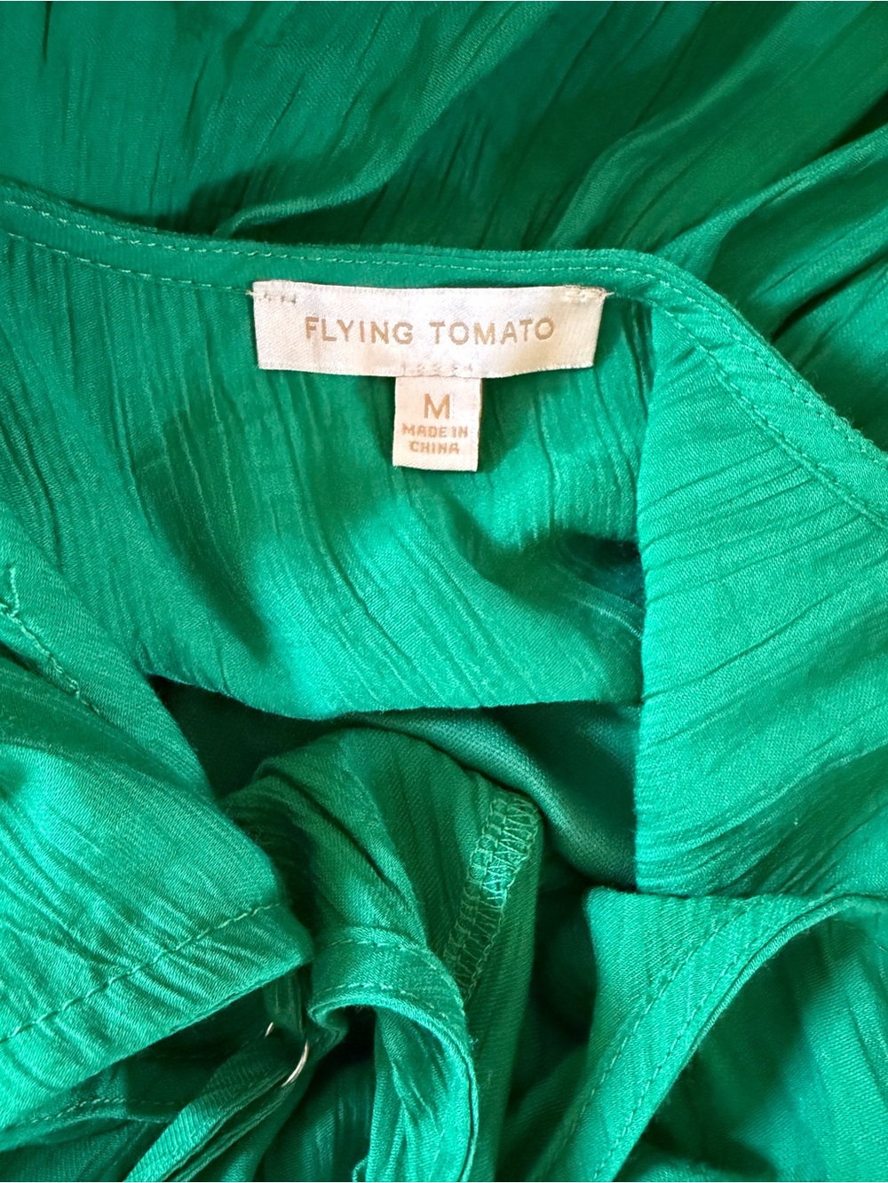 Flying Tomato wide leg vibrant green jumpsuit size M - Picture 9 of 11